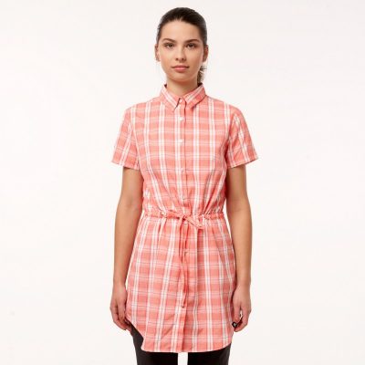 Dámska košeľa voľnočasová krátky rukáv dlhý štýl LEWINA 15