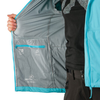 Dámska nepremokavá multišportová bunda zbaliteľná 2.5L NORTHKITPRO1 51