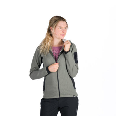 Dámsky fleecový melanžový sveter s kapucňou MARCELLA 11