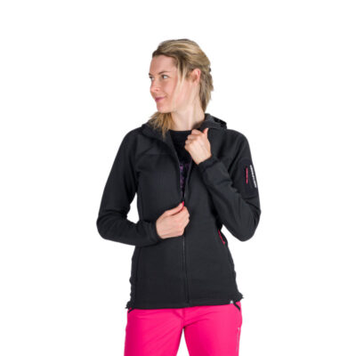 Dámsky fleecový melanžový sveter s kapucňou MARCELLA 14