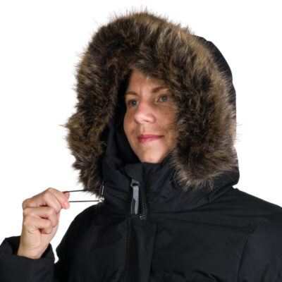 Dámska športová bunda zateplená predĺženého strihu RHEA 6