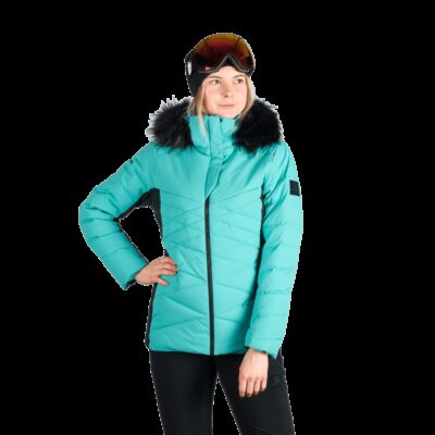 Dámska lyžiarska trendy zateplená bunda s kožušinou ABIGAYLE 12