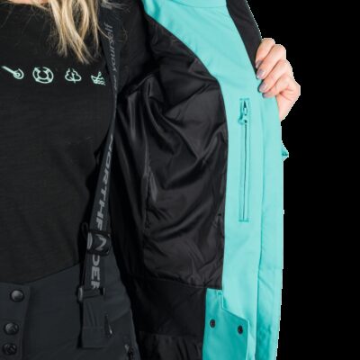 Dámska lyžiarska trendy zateplená bunda s kožušinou ABIGAYLE 14