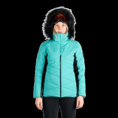 Dámska lyžiarska trendy zateplená bunda s kožušinou ABIGAYLE 15