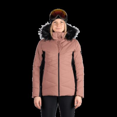 Dámska lyžiarska trendy zateplená bunda s kožušinou ABIGAYLE 20