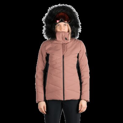 Dámska lyžiarska trendy zateplená bunda s kožušinou ABIGAYLE 30
