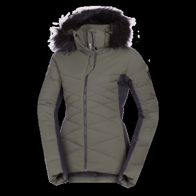 Dámska lyžiarska trendy zateplená bunda s kožušinou ABIGAYLE 32