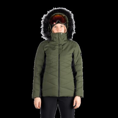 Dámska lyžiarska trendy zateplená bunda s kožušinou ABIGAYLE 41