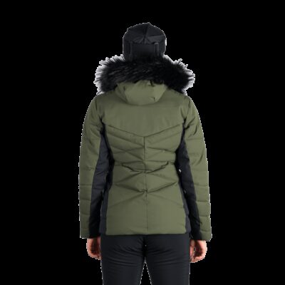 Dámska lyžiarska trendy zateplená bunda s kožušinou ABIGAYLE 43