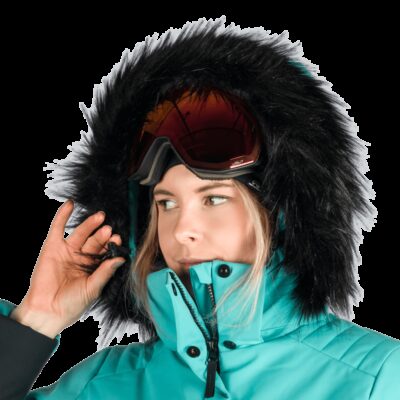 Dámska lyžiarska trendy zateplená bunda s kožušinou ABIGAYLE 7