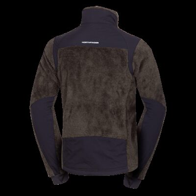 Pánsky sherpa flísový sveter so spevnenými částmi MIKOLAJ 21