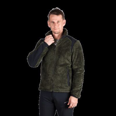 Pánsky sherpa flísový sveter so spevnenými částmi MIKOLAJ 23