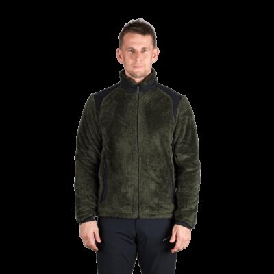 Pánsky sherpa flísový sveter so spevnenými částmi MIKOLAJ 26